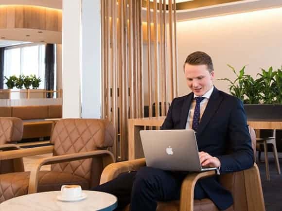 Man in Qantas Club