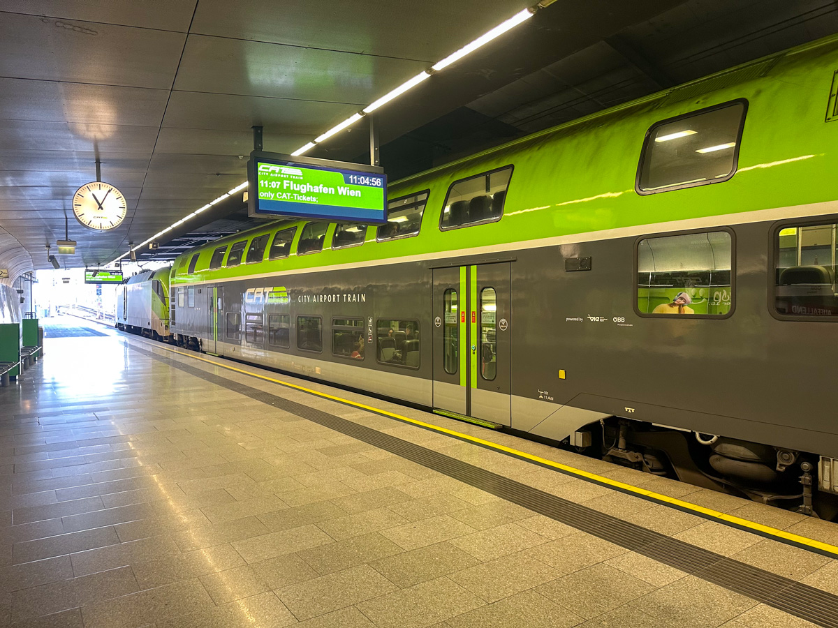 The City Airport Train from Wien Mitte station to Vienna Airport