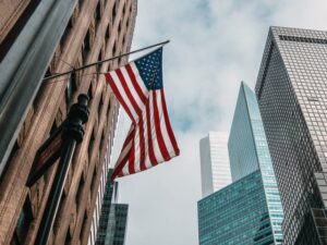 USA flag in New York