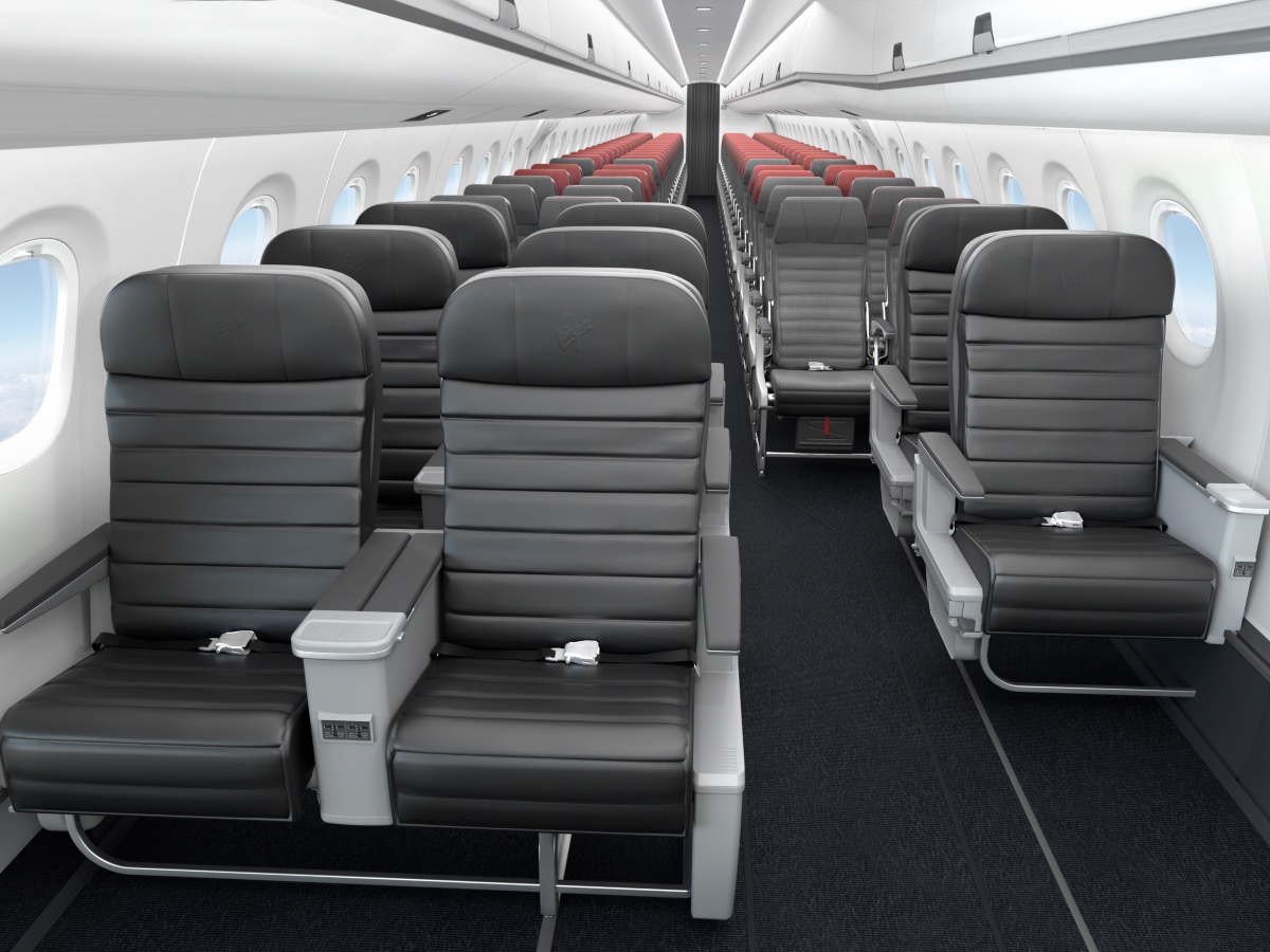 Virgin Australia Regional Airlines Embraer E190-E2 cabin interior including business class