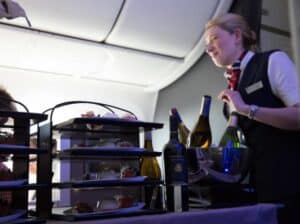British Airways Club World meal service