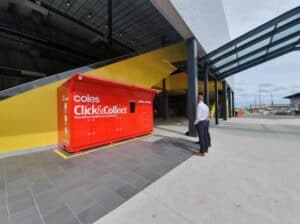 Coles Click & Collect boxes at MEL