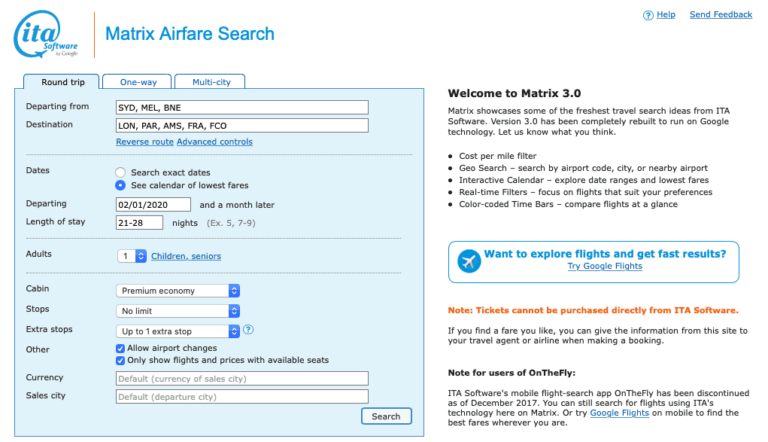 How to Find Cheap Flights Like a Pro with ITA Matrix