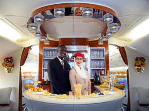 Emirates A380 bar