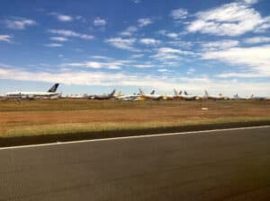 Planes at the APAS facility at Alice Springs Airport