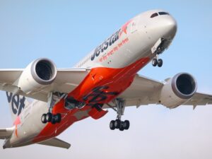 Jetstar 787 takes off