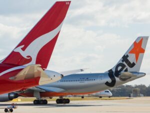 Qantas and Jetstar plane tails