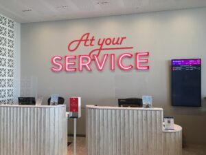 Virgin Lounge service counter Adelaide