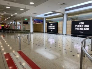 International arrivals area at Sydney Airport in November 2021