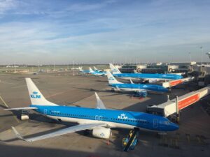 KLM planes at Schiphol Airport, Amsterdam