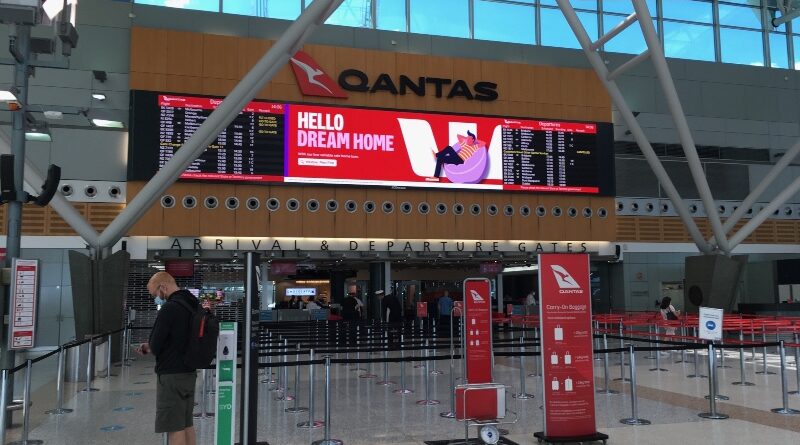 Qantas departure screening at Terminal 3 in Sydney Airport