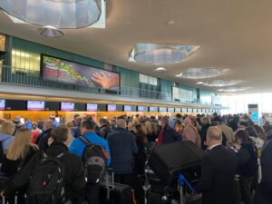 The Business & First Class check-in queue at Zurich Airport