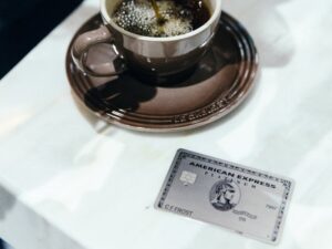 Amex Platinum card at restaurant