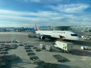 Air Canada Boeing 787 at Vancouver Airport