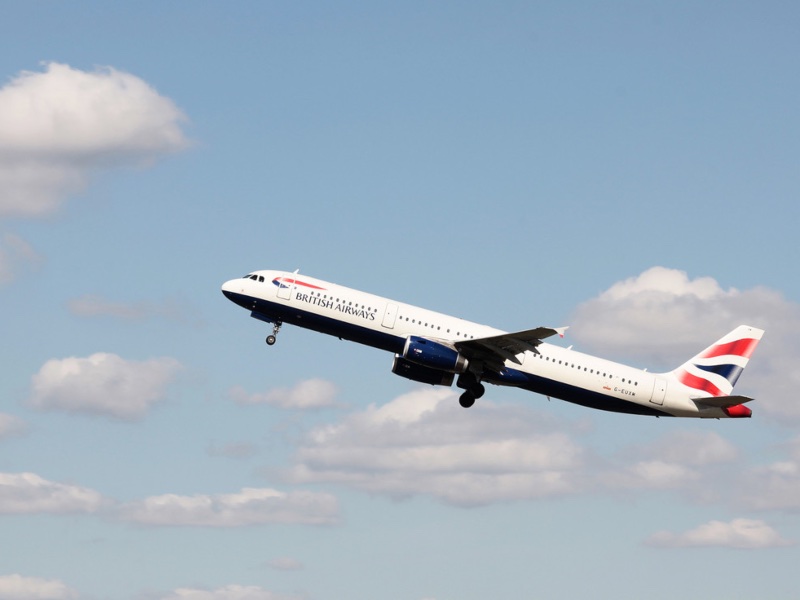 British Airways Airbus A321 taking off, Heathrow, UK, 08 April 2010 (Picture by Nick Morrish/British Airways)
