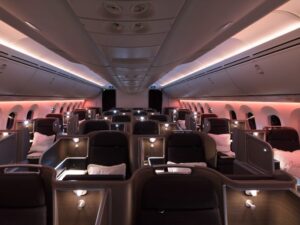 Qantas Boeing 787-9 Business Class cabin