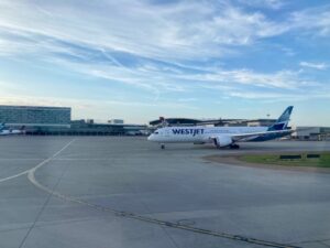 Westjet Boeing 787 at Calgary Airport
