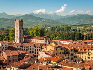 Lucca (Tuscany Italy) panorama with the Cathedral