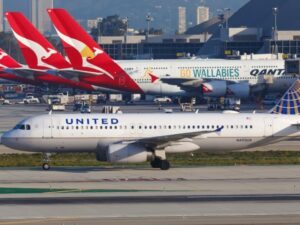 Los Angeles, USA - 20. February 2016: United Airlines Airbus A320 at Los Angeles airport (LAX) in the USA