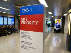 ITA Airways Sky Priority signage