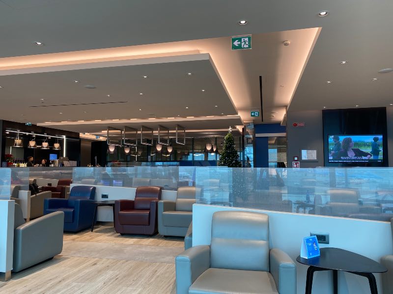 ITA Airways lounge seating in Milan