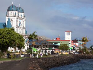 Sunny morning in Apia, the capital of Samoa.