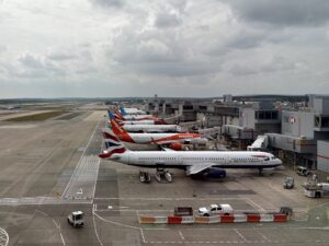 British Airways and easyJet planes at London Gatwick Airport