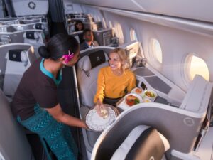 Fiji Airways A350 Business Class meal