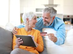 Retired couple with a credit card