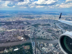 Landing in London on an Air Astana Airbus A321LR