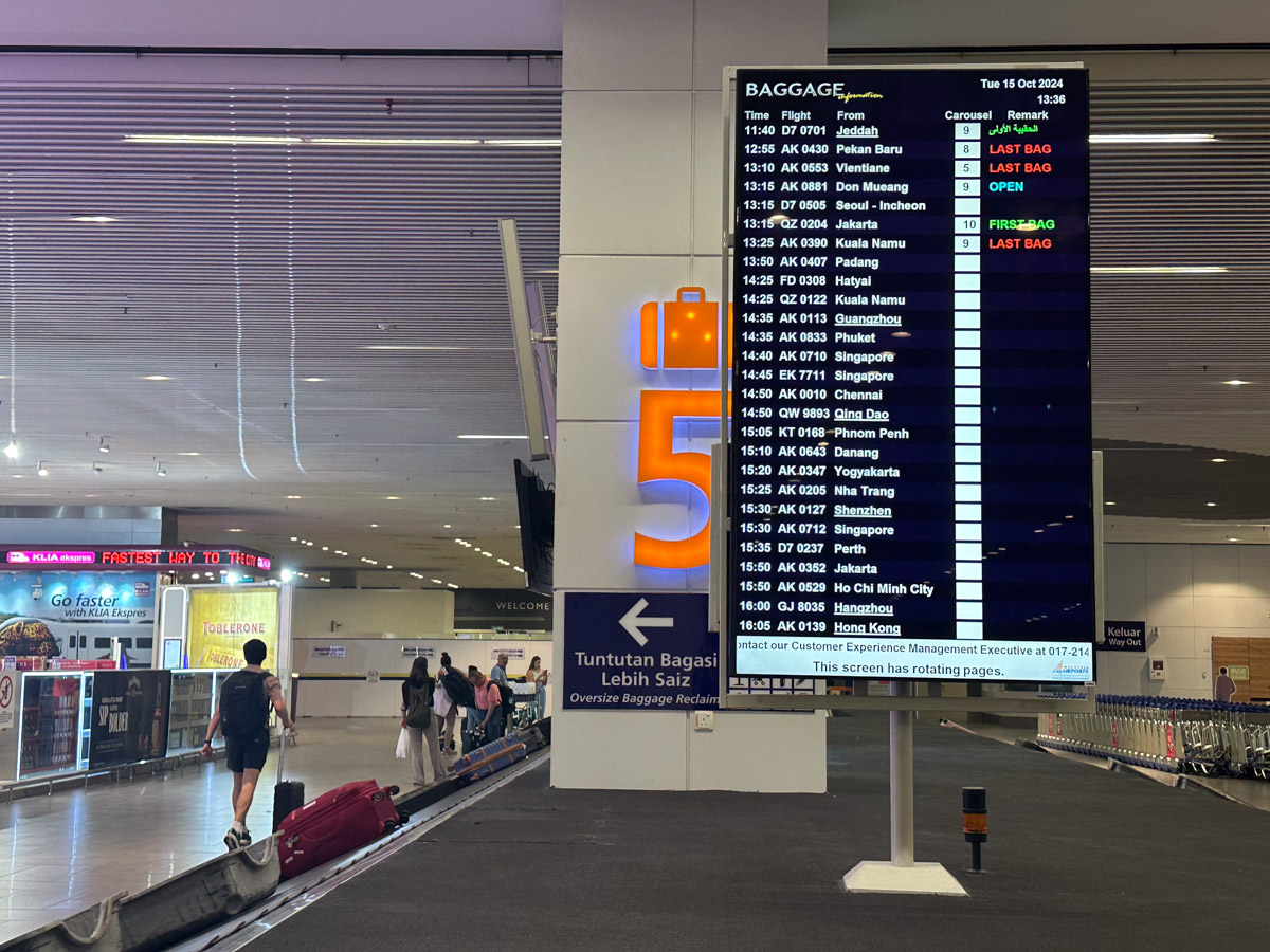 Baggage claim at KLIA2