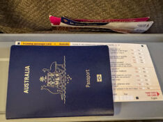 Incoming passenger card in Australian passport