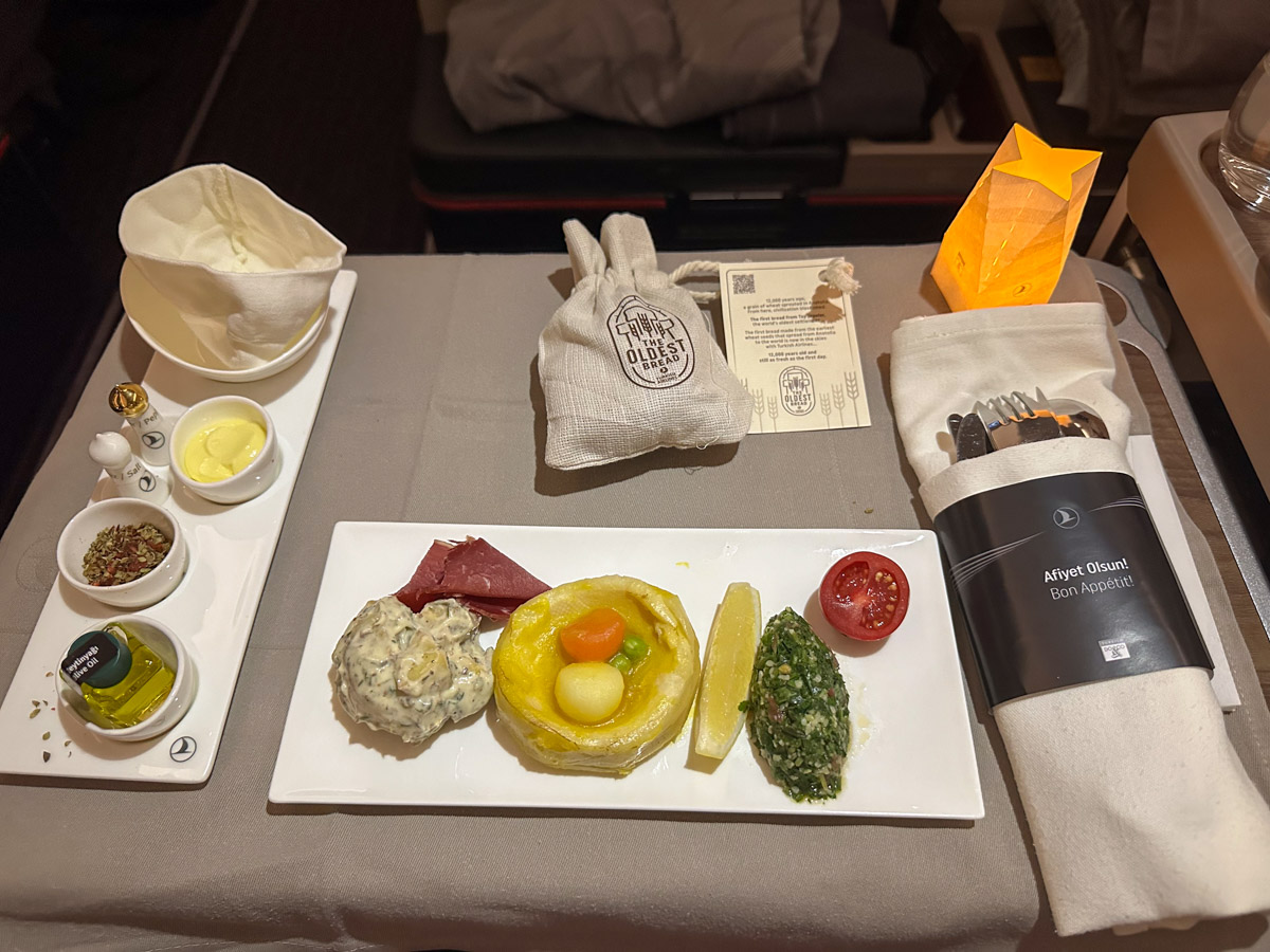 Selection of Turkish meze on TK68 in business class