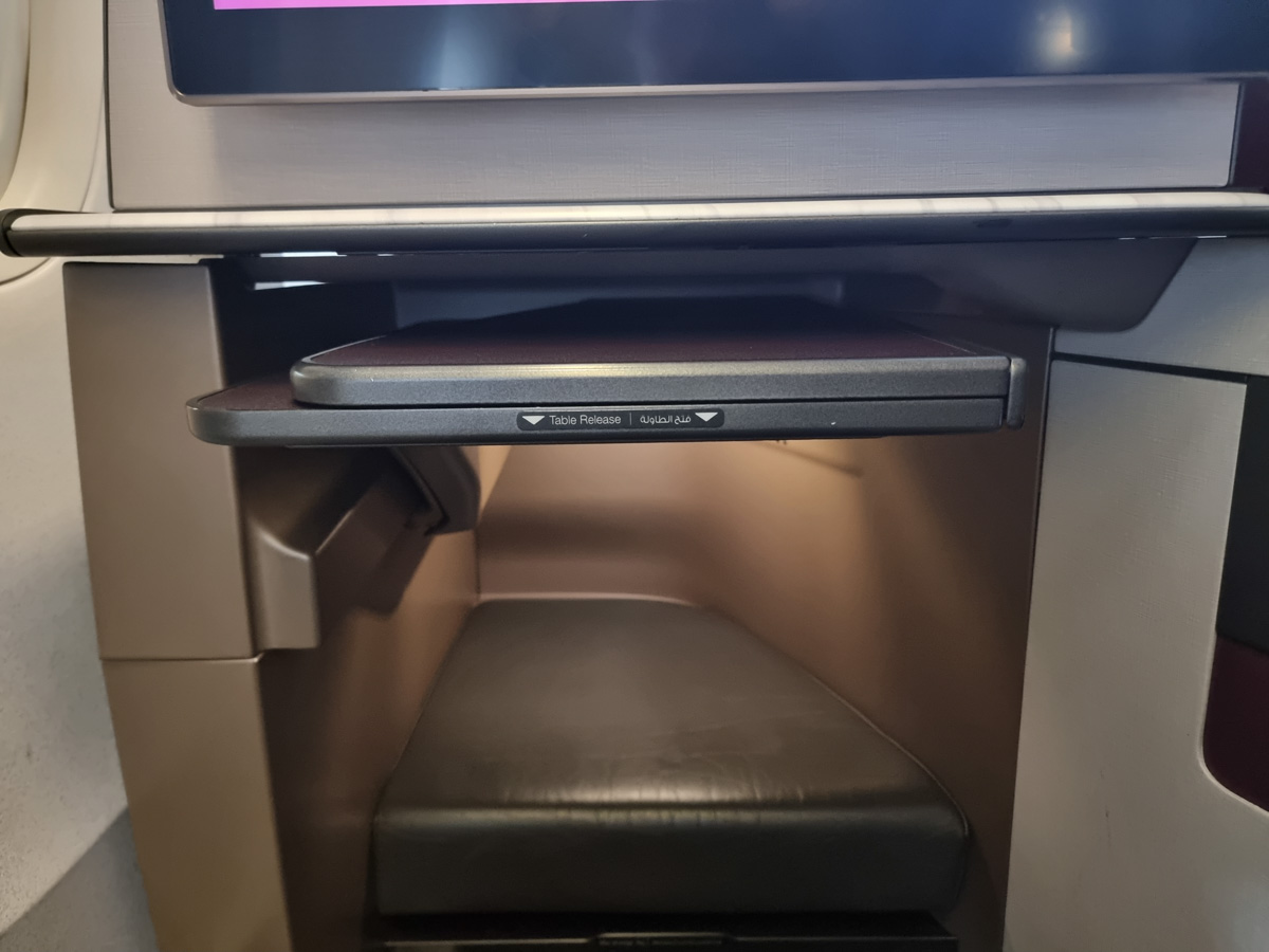 Qatar Airways Qsuite footwell