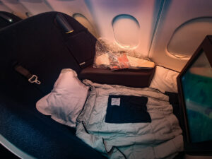 QF295 Business Class bedding