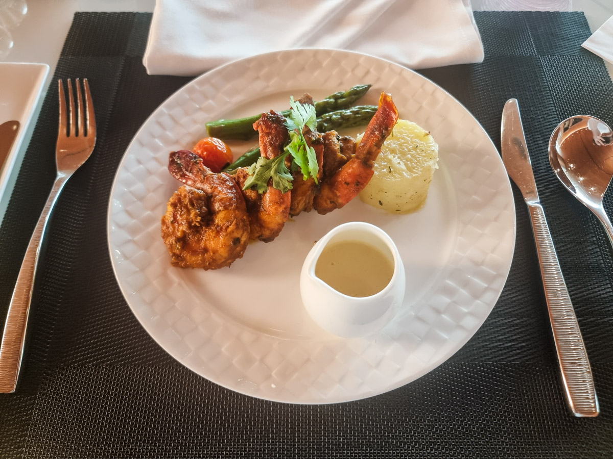 Spiced prawns in Al Mourjan Lounge South