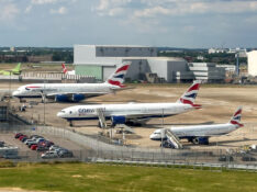 British Airways A380, Boeing 777 and Airbus A321 at London Heathrow Airport (LHR)