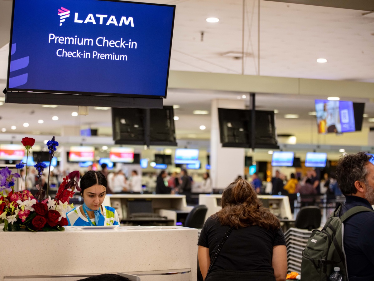 LATAM Airlines premium check-in counter at Sydney Airport