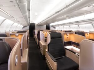 Qantas A330 Business Class cabin