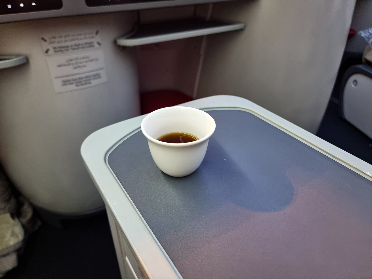 Arabic coffee in Business Class on RJ183