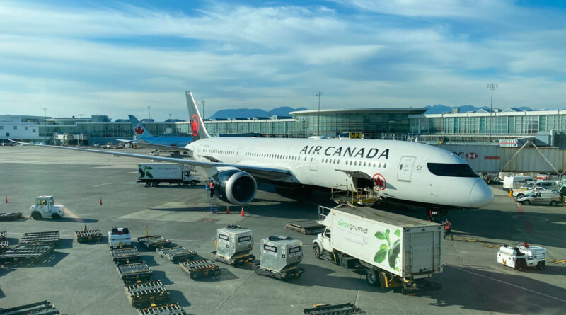 An Air Canada Boeing 787-9 Dreamliner at Vancouver Airport