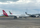 Qantas, Emirates and Air New Zealand planes at Auckland Airport