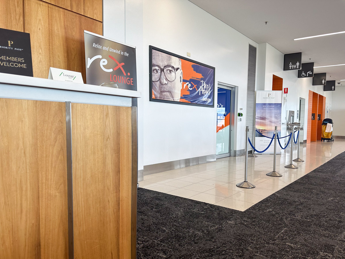 Entrance to the Rex Lounge at Adelaide Airport