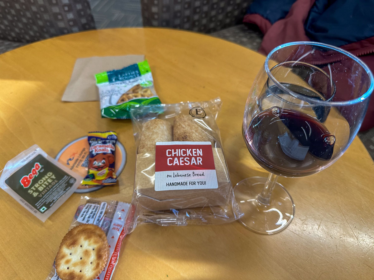 A selection of snacks in the Rex Lounge in ADL