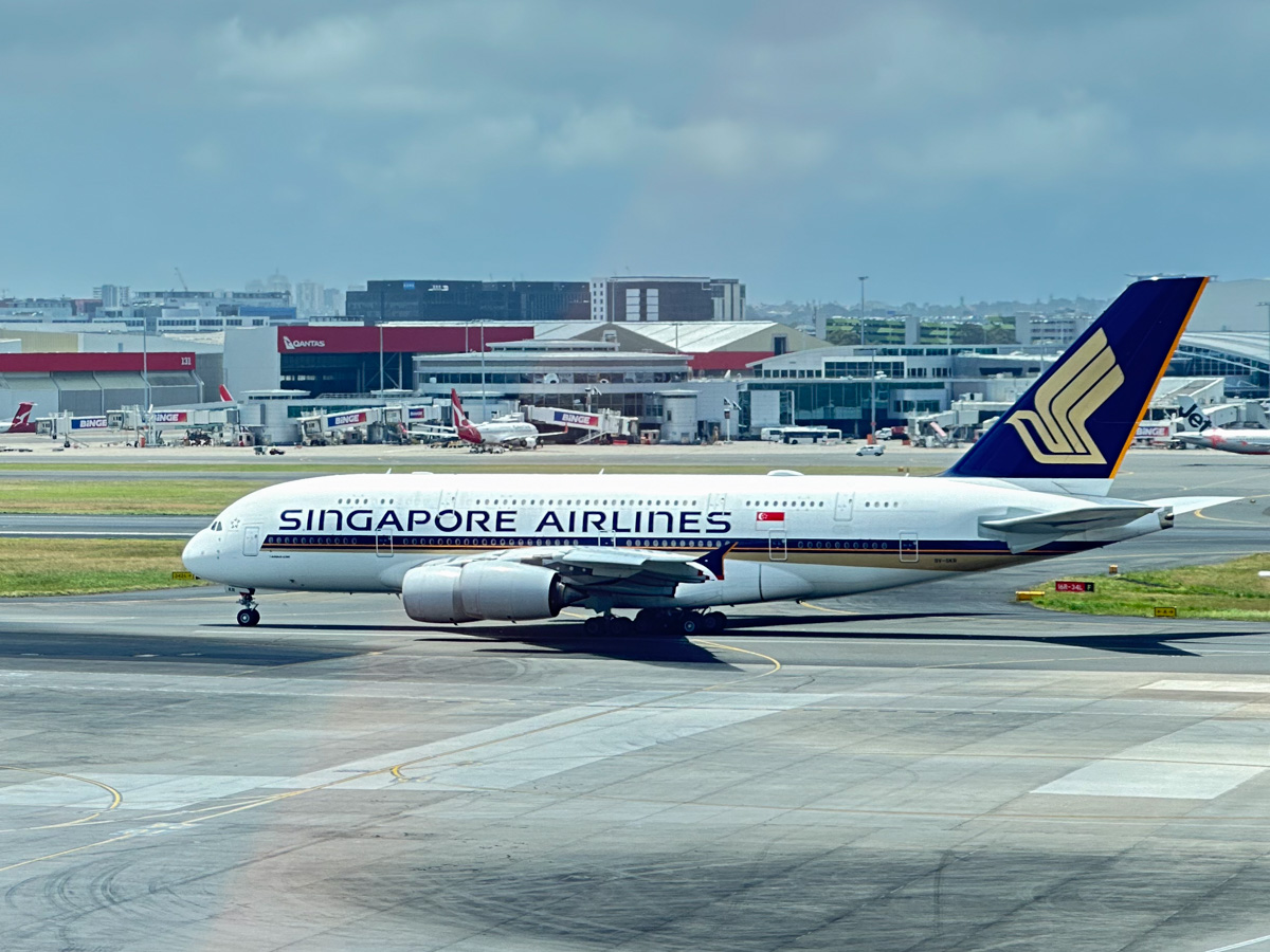 Singapore Airlines A380 at Sydney Airport