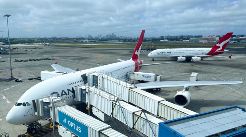 Qantas Airbus A380s at Sydney Airport