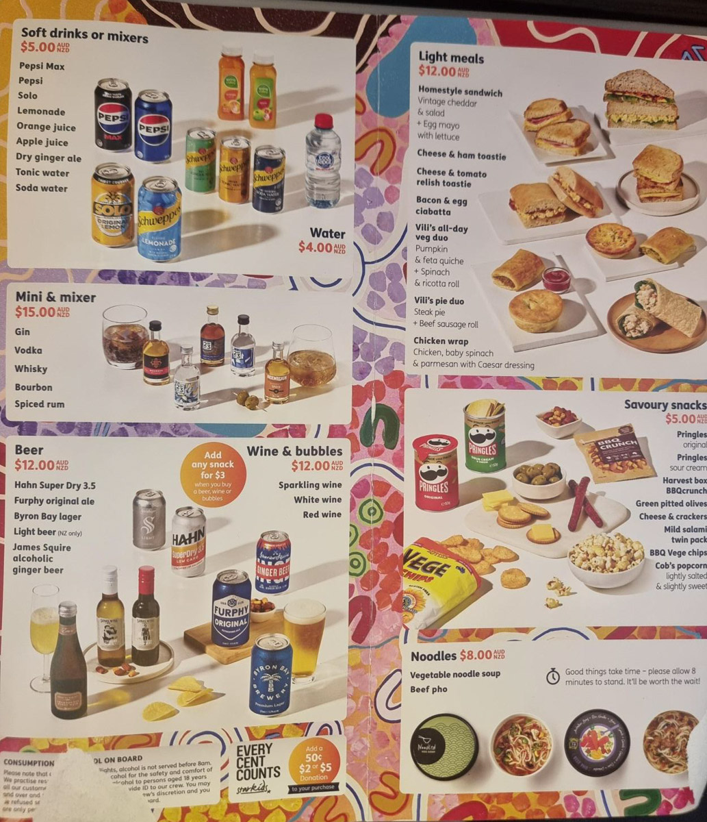 Inflight menu on JQ47, without the hot meals on the back.