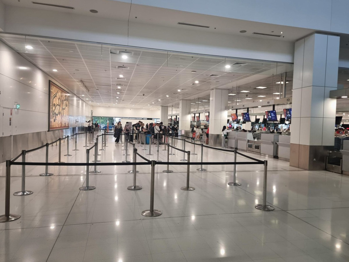 Jetstar check-in desks at Sydney Airport.