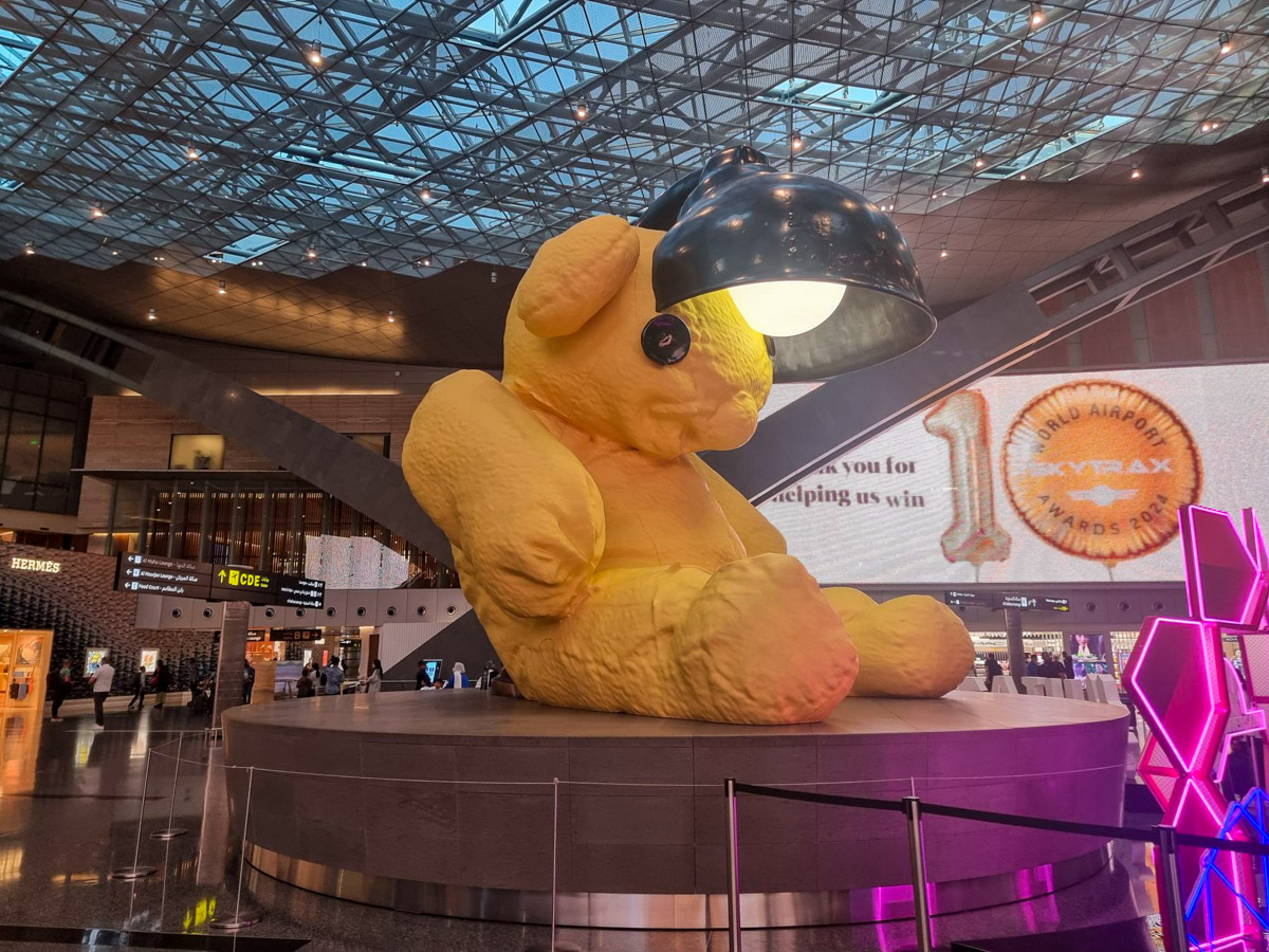 Teddy bear at Doha Airport