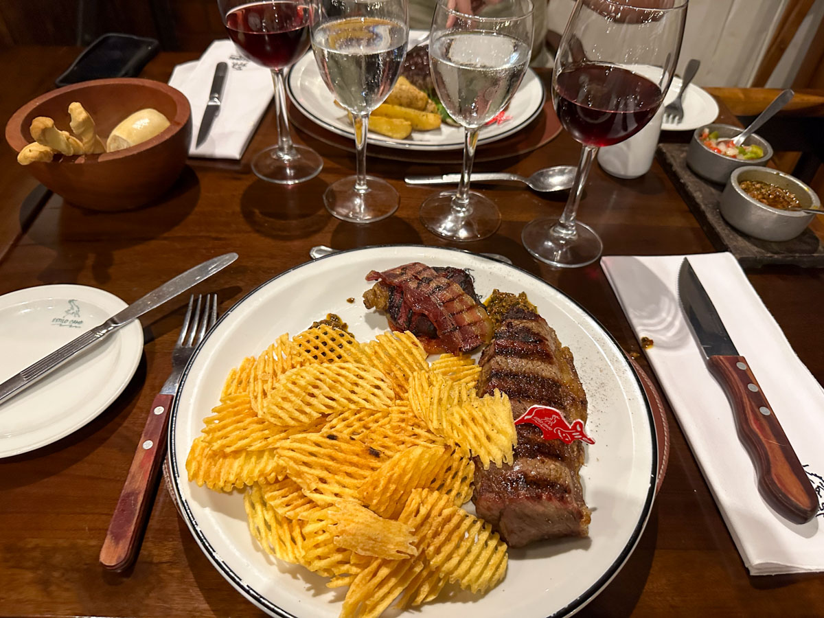 Delicious rib eye steak (ojo de bife) at a Buenos Aires steakhouse